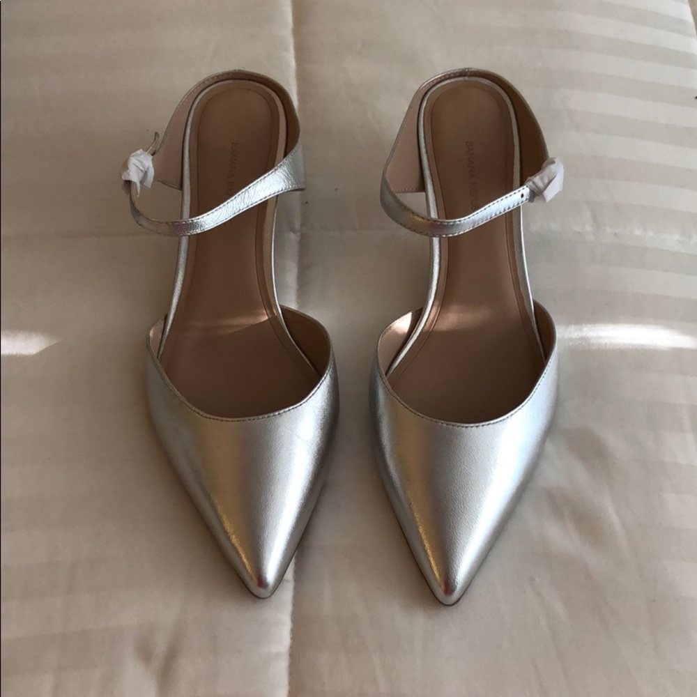 Silver Kitten Heels